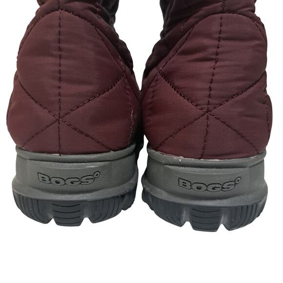Bogs Rebound Womens Snowday Mid Snow Fleece Lining Waterproof Boots S 8 Burgundy - Picture 10 of 16